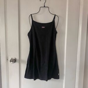 Vans - Black Ribbed Spaghetti Strap Mini Dress